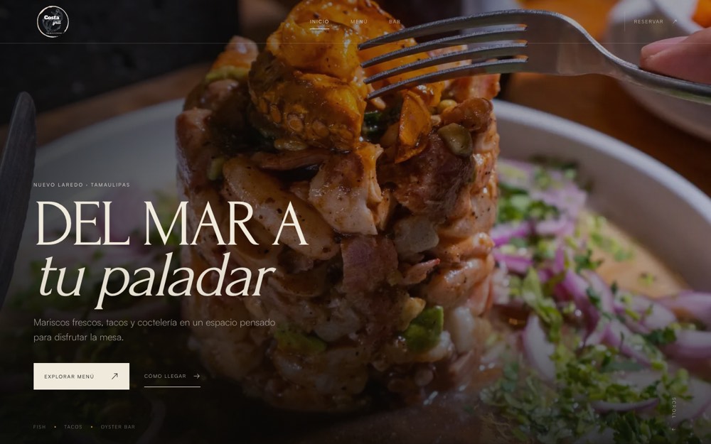 Portada del sitio de Costa Grill
