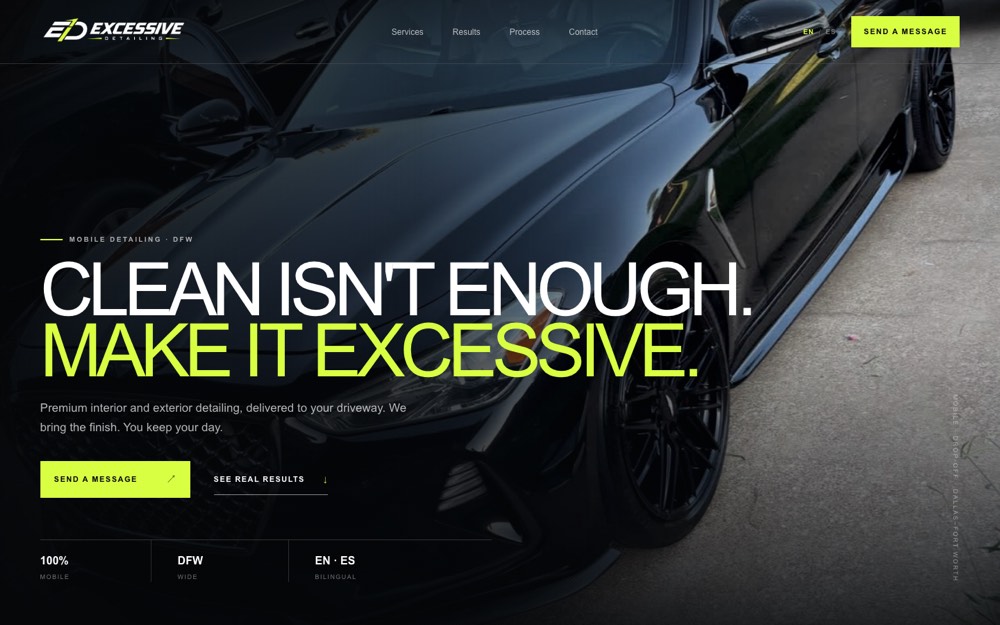 Portada del sitio de Excessive Detailing